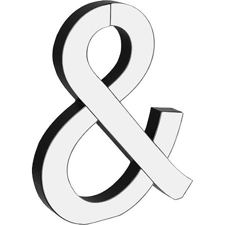 Letras Decorativa Symbol Mdf e vidro Espelhado Adorno Mirage