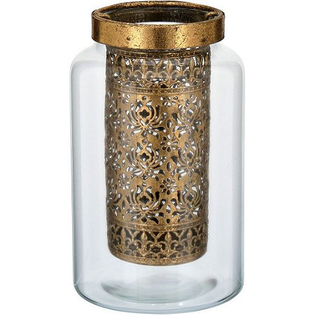 Lanterna Liban em Vidro Transparente Home&Co 18x9cm Decor