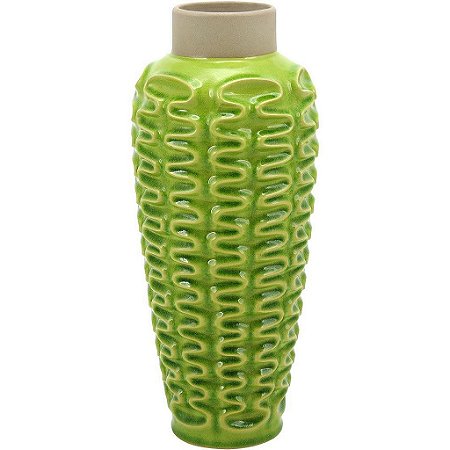 Vaso Decorativo Para Sala Quarto Cozinha Mangga Verde 39cm