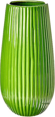 Vaso Crispin Ceramica Verde Decorativo Luxo Home&Co 25x12cm