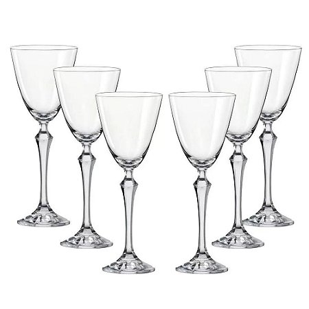 Taças Bohemia Elisabeth Água Cristal Transparente Luxo 6Pçs