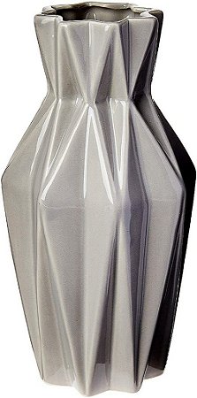 Villani Vaso de Ceramica Fendi Cinza Decorativo Home & Co