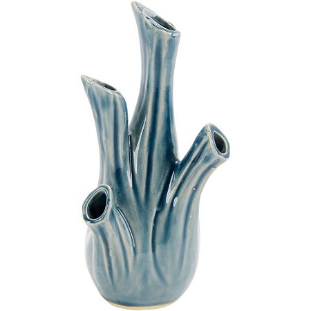 Vaso de Cerâmica Para Casa Decorativo Azul Home&co Anse