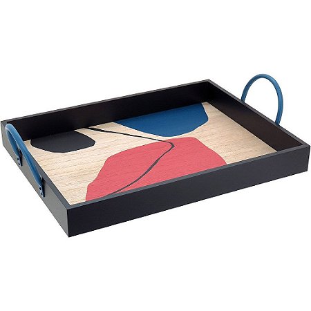 Bandeja Retangular Para Servir Com Alça em Mdf Design Luxo