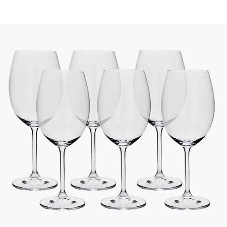 Taças De Vinho Cristal Transparente Bohemia 590ml 6 Peças