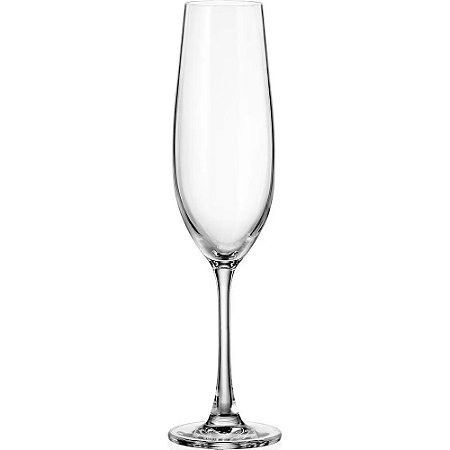 Taças de Champanhe Cristal Bohemia 260ml Jogo Com 6 Peças