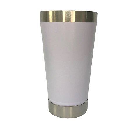 Copo Térmico Inox Branco Parede Dupla 473ml Cerveja Gelada