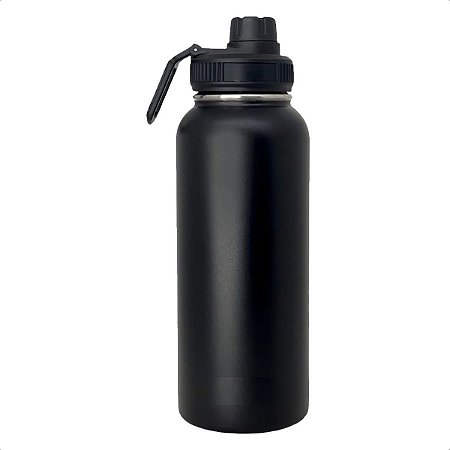 Garrafa Térmica Esportiva Parede Dupla 946ml em Inox Preta