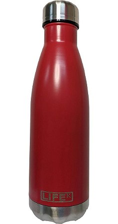 Garrafa Com Tampa Parede Dupla Térmica Inox 500 Ml Vermelho