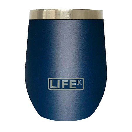 Copo Térmico Cerveja Inox Azul Marinho Parede Dupla C/ Tampa