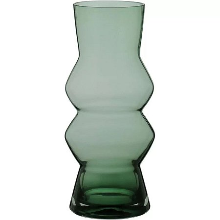 Vaso De Vidro Verde Para Enfeite Casa Jardim Plantas 30x13cm