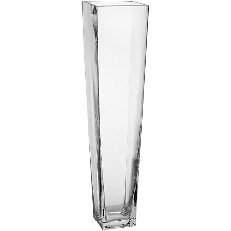 Vaso De Vidro Transparente Decorativo Flores Casa 50x11x11cm