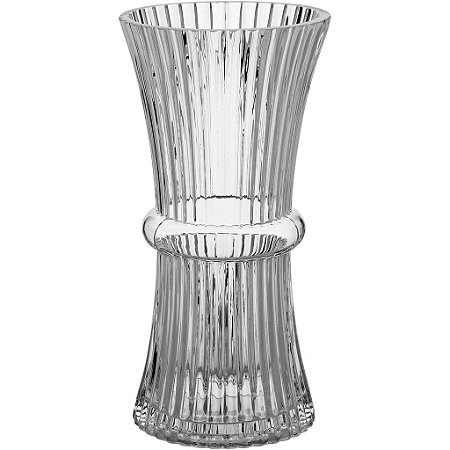 Vaso De Vidro Transparente Decorativo Flores Casa 27x13x13cm