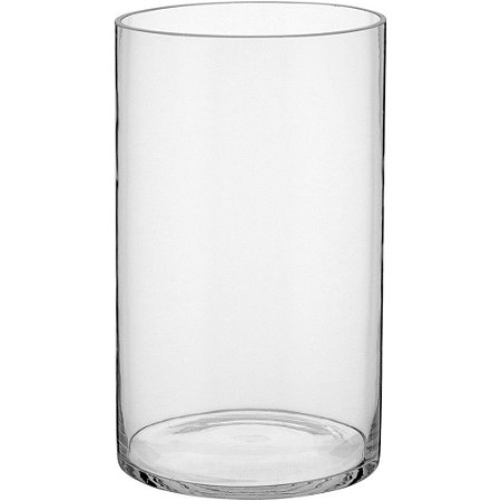 Vaso De Vidro Transparente Decorativo Flores Casa 25x15x15cm