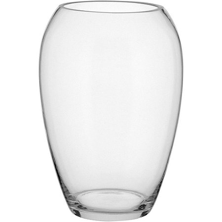 Vaso De Vidro Transparente Decorativo Flores Casa 24x17x17cm