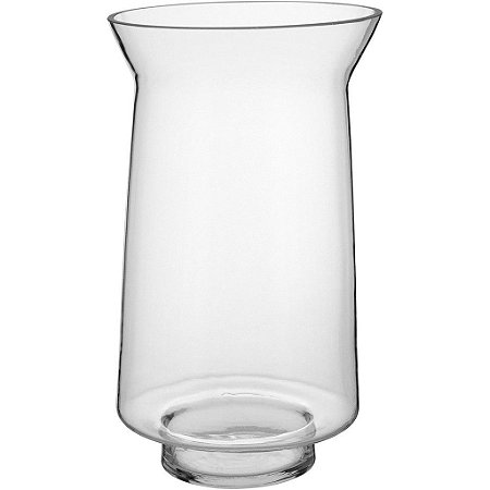 Vaso De Vidro Decorativo Transparente Para Flores 30x17x17cm