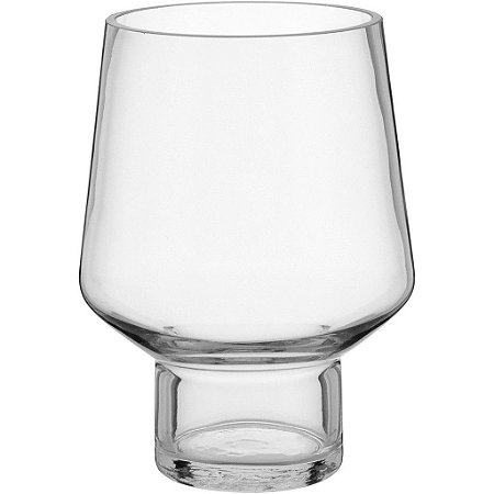 Vaso De Vidro Decorativo Transparente Para Flores 25x18x18cm