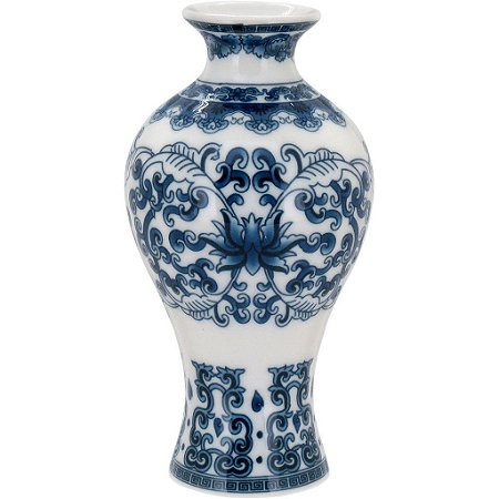 Vaso De Cerâmica Decorativo Design Premium Azul 14x8x8cm