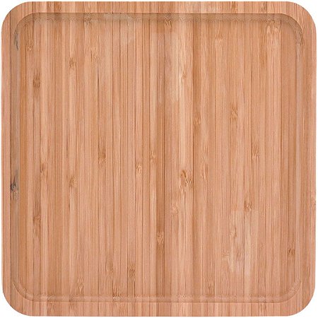Bandeja Quadrado Table Bambu 25X25Cm Natural Para Servir