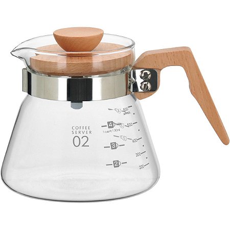 Cafeteira Balzac Tampa Madeira Borossilicato 600Ml 12X18Cm