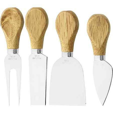 Jogo de 4 Peças Facas de Cortar Queijo Cheesy Inox 22X19X3Cm