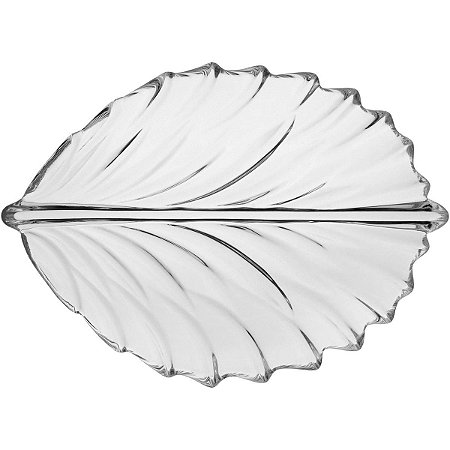 Centro Mesa Folha Vidro Decorativo Versatil Multiuso 5X31Cm
