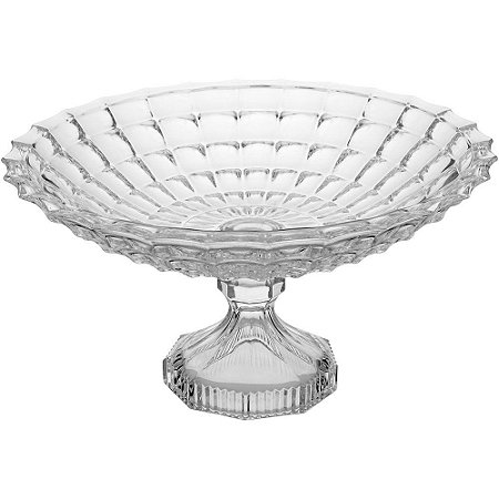 Fruteira Centro De Mesa Zeke De Cristal Eco Transp Com Pé