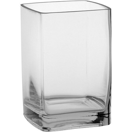Vaso Square De Vidro 21X15X15Cm Decorativo Para Casa Jardim