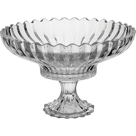 Centro De Mesa Genova Com Pé De Cristal 20X31Cm Decorativo