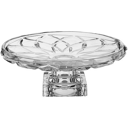 Centro De Mesa Mellione Com Pé De Cristal 12X32X32Cm Moderno