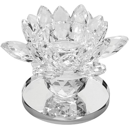 Castiçal Vitrally De Cristal 8X11X11Cm Porta Vela Candelabro