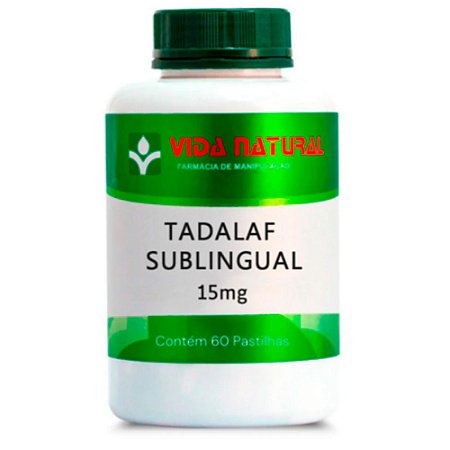 Tadalaf Sublingual 15mg 60 Pastilhas - Vida Natural