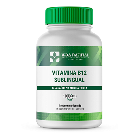 Vitamina B12 Sublingual - 1000 mcg - 90 comprimidos (cianocobalamina)