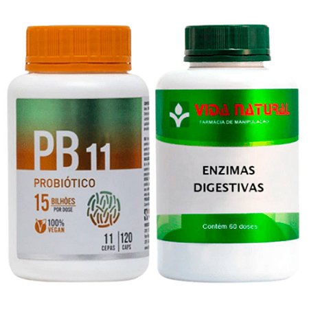 PB11 + Enzimas Digestivas-  Kit Saúde Intestinal e Digestiva