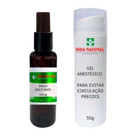 Spray Excitante 10mg + Gel Anestésico para evitar ejaculação precoce - Kit