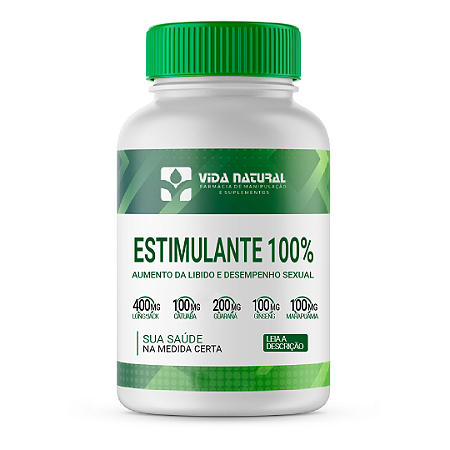 Estimulante 100% - (Long Jack; Catuaba, Guaraná, Ginseng Panax, Marapuama)
