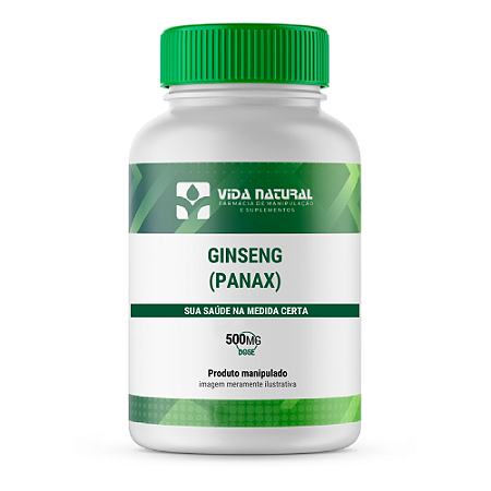 Ginseng Panax 500mg - Combate ao Estresse - Vida Natural