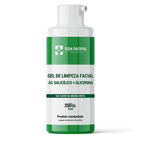 Gel de Limpeza Facial Ácido. salicílico 2% + Glicerina 5%