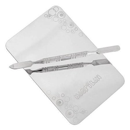 PLACA E ESPATULA EM AÇO INOX PEQUENA - MACRILAN