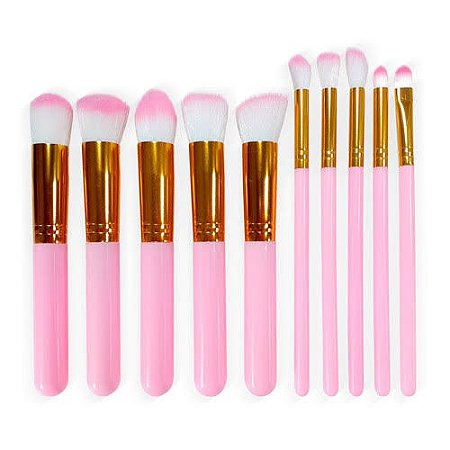 Kit 10 Pincéis Para Maquiagem