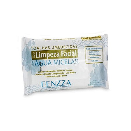 Lenço demaquilante com água micelar - Fenzza