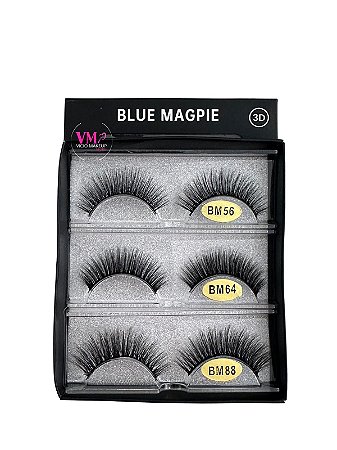 Cílios Postiços 3 Pares Blue Magpie - BM56