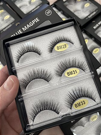 Cílios Postiços 3 pares Blue Magpie - BM29