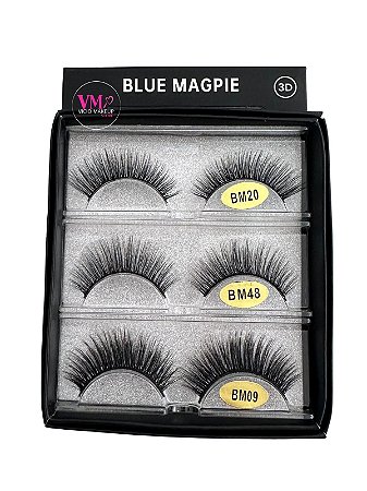 Cílios Postiços 3 pares Blue Magpie - BM20