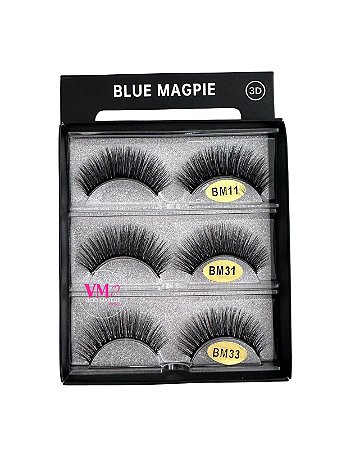 Cílios Postiços 3 pares Blue Magpie - BM11