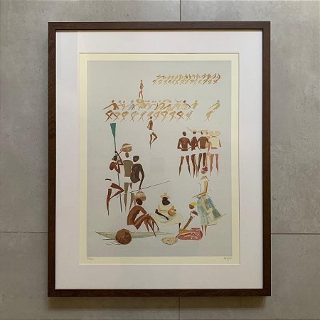 Carybé - serigrafia 70x50cm - "Pescadores"