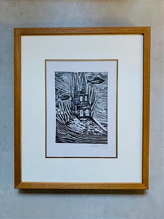 Calasans Neto - xilogravura 25x20cm