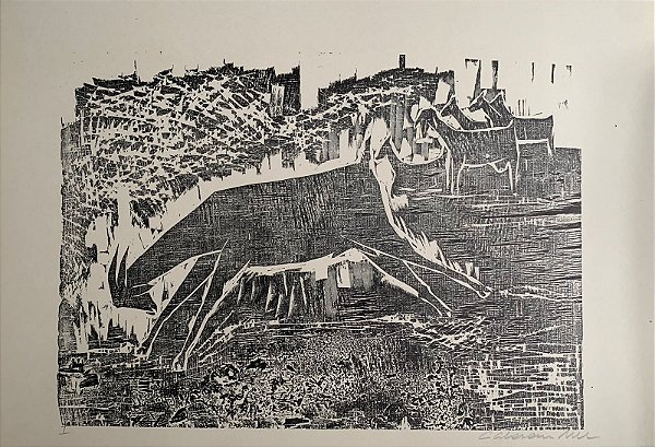Calasans Neto - xilogravura 35x45cm - "Cabras"