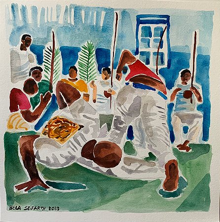 BELA SEIFARTH - "Capoeira" - aquarela 30x30cm