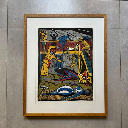 Carybé - xilogravura 70x50cm - Visitação de Ogum